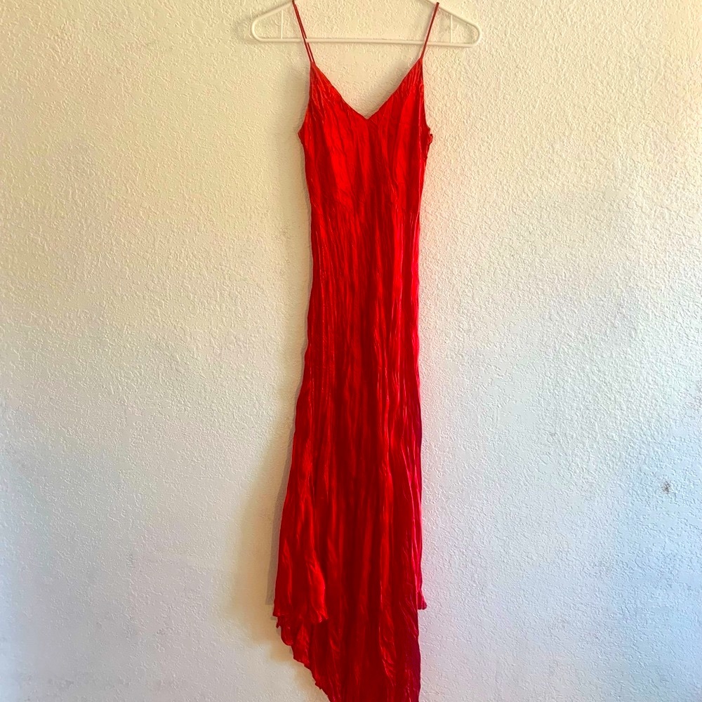 Red Satin Effects Holiday Dress - stunning